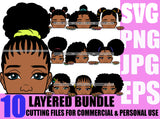 Special Bundle 60 Afro Woman SVG Hot Selling Designs Black Girl Magic Melanin Popping Hipster Girls SVG JPG PNG Layered Cutting Files For Silhouette Cricut and More