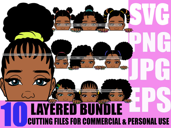 Special Bundle 60 Afro Woman SVG Hot Selling Designs Black Girl Magic Melanin Popping Hipster Girls SVG JPG PNG Layered Cutting Files For Silhouette Cricut and More