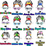 Bundle 12 Birthday Diva Celebration Happiness Cumpleanos SVG JPG PNG Vector Clipart Cricut Silhouette Cut Cutting