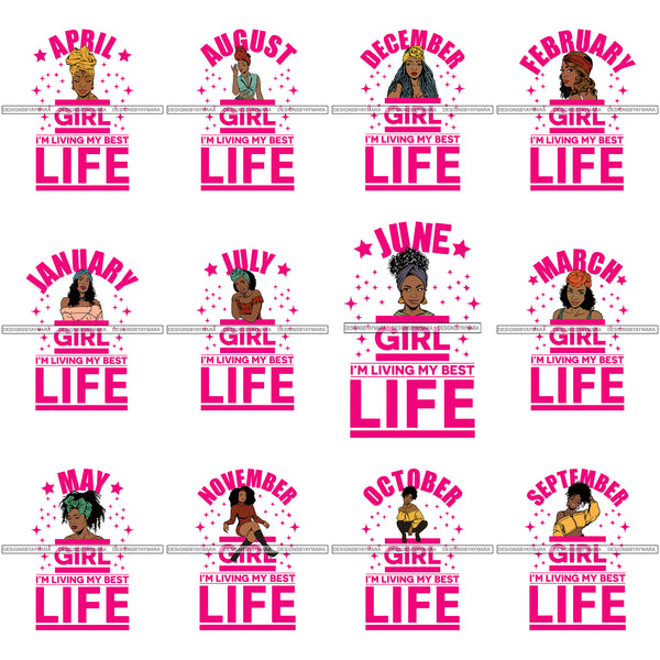 Bundle 12 Birthday Diva Celebration Happiness Cumpleanos SVG JPG PNG Vector Clipart Cricut Silhouette Cut Cutting