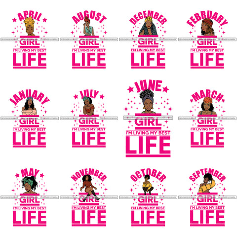 Bundle 12 Birthday Diva Celebration Happiness Cumpleanos SVG JPG PNG Vector Clipart Cricut Silhouette Cut Cutting