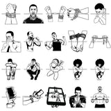 Bundle 20 Black Man In Chain Prisoner Pain Freedom Injustice Technology Slave Slavery Hands In Chain Designs For T-Shirt and Other Products SVG PNG JPG Cutting Files For Silhouette Cricut and More!