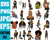 Bundle 20 Black Queen Hipster Fashion Bamboo Earrings Model Boss Lady Nubian Queen Melanin SVG Cutting Files For Silhouette Cricut and More
