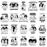 Bundle 20 Best Friend Love Forever Best Friends Family Girlfriend's Quotes BW SVG PNG JPG Cutting Files For Silhouette Cricut and More!