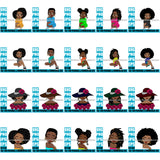 Bundle 20 Afro Cute Lili Woman SVG Hot Selling Designs Black Girl Magic Melanin Popping Hipster Girls SVG JPG PNG Layered Cutting Files For Silhouette Cricut and More