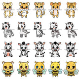 Bundle 20 Cute Animals Cartoon Characters Tiger Zebra Bee Kids Children Room Decoration Birthday Party Fantasy Fairytale SVG JPG PNG Vector Clipart Cricut Silhouette Cut Cutting