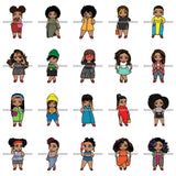 Bundle 20 Thick Cute BBW Girl Curvy Confident Big Bones Sexy Black Woman SVG PNG JPG Cutting Files For Silhouette Cricut Cut Cutting