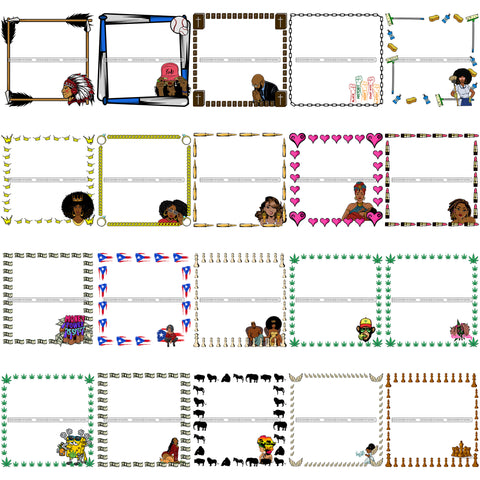 Bundle 20 Cute Decoration Frames Banners Designs SVG JPG PNG Vector Clipart Cricut Silhouette Cut Cutting