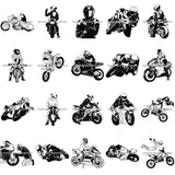 Bundle 20 Men Riding Bike Sport Bike Chopper Motorcycle Helmet Designs For T-Shirt and Other Products SVG PNG JPG Cutting Files For Silhouette Cricut and More!