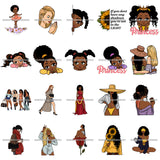 Bundle 20 Sunflower Cute Girl Best Friends Princess Goddess Woman With Beach Hat Designs For T-Shirt and Other Products SVG PNG JPG Cutting Files For Silhouette Cricut and More!