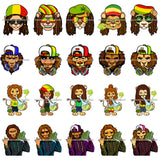Bundle 20 Rasta Lion Smoking Bong Gangster Money Talks SVG JPG PNG Vector Designs Clipart For Cricut Silhouette Cut Cutting and More!