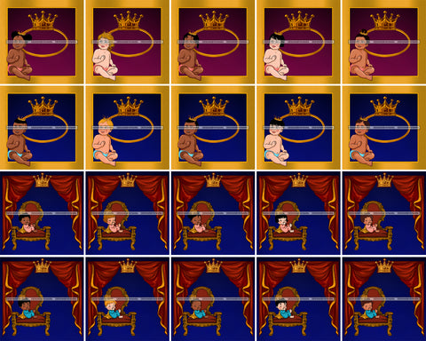 Bundle 20 Cute Newborn Sitting Throne Crown Prince Princess Infant Adorable Toddlers Babies Boys Girls JPG PNG Cutting Files For Silhouette Cricut and More