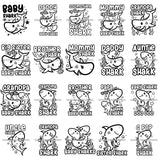Bundle 20 Mom Dad Grampa Grandma Shark Cute Designs Fish Water Family Shark PNG JPG SVG Cutting Files For Silhouette Cricut and More!
