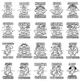 Bundle 20 Cute Auntie Grandma Father Grandpa Baby Unicorns Clouds Lovely Family Celebration Fantasy Fairytale B/W SVG JPG PNG Vector Clipart Cricut Silhouette Cut Cutting