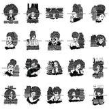 Bundle 20 Afro Melanin Pretty Woman Melanin Dripping Splash Black Girl Magic Nubian PNG JPG SVG Cutting Files For Silhouette Cricut and More!