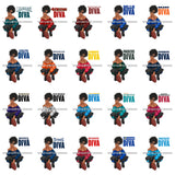 Bundle 22 Diva Woman Squatting American Football Team Sports Touchdown Professional Uniform SVG PNG JPG Cutting Files For Silhouette Cricut and More!