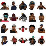 Bundle 20 Gangsta Gangster Hustler Ski Mask Savage Afro Black Man Men 100 Dollar Bill Hustler Hustling SVG PNG JPG Cutting Files For Silhouette Cricut and More!