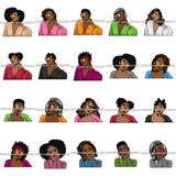 Bundle 20 Afro Flawless Lola Queen Boss Lady Black Woman Nubian Melanin Popping  SVG Cutting Files For Silhouette Cricut and More