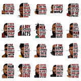 Bundle 20 Afro Man Half Face Life Quotes Handsome Black King African American Male Power Respect Bearded Man PNG JPG SVG Cutting Files For Silhouette Cricut and More!