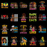 Bundle 20 I Love My Locs Hairstyle Dope Woman Date A Woman with Locs Quotes PNG JPG SVG Cutting Files For Silhouette Cricut and More!