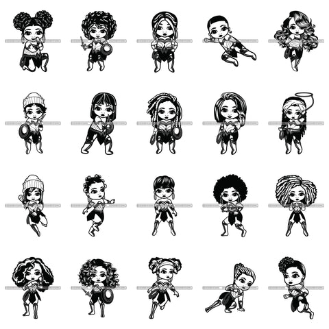 Bundle 20 Superhero Super Hero Cute Baby Girl Cape Rope Brave Cape Strong Power SVG PNG JPG Cutting Files For Silhouette Cricut Cut Cutting