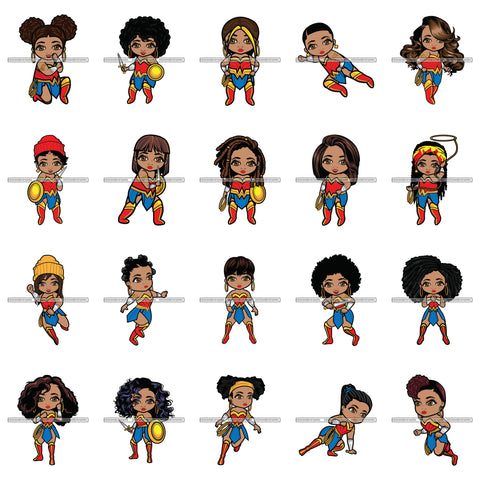 Bundle 20 Superhero Super Hero Cute Baby Girl Cape Rope Brave Cape Strong Power SVG PNG JPG Cutting Files For Silhouette Cricut Cut Cutting