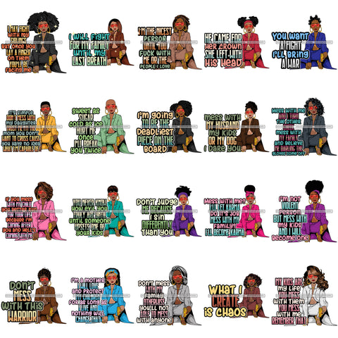 Bundle 20 Afro Lola Gangster Lady Caring Gun Don't Mess With My Family Life Quotes .SVG Cutting Files For Silhouette Cricut and More!