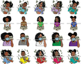 Bundle 20 Lola Gangster Hustler Stock Of Money Face Mask Savage Melanin Queen SVG PNG JPG Cutting Files For Silhouette Cricut and More!