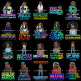 Bundle 20 Afro Lola Hustle Grind Queen Life Quotes Black Background Layer .SVG Cutting Files For Silhouette Cricut and More!