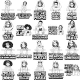 Bundle 20 Afro Lola Mad Hustle Grind Ambitious Life Quotes .SVG Cutting Files For Silhouette Cricut and More!