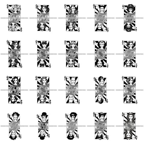 Bundle 20 Afro Lola Queen Boss Lady Royalty Woman Power Black Woman Nubian Melanin Popping  SVG Cutting Files For Silhouette Cricut and More