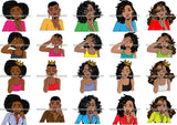 Bundle 20 Afro Lola Mean Queen Boss Lady Gold Teeth Grill Fashion Peace Sign Hustler Black Girl Magic Nubian Melanin Popping  SVG Cutting Files For Silhouette Cricut and More
