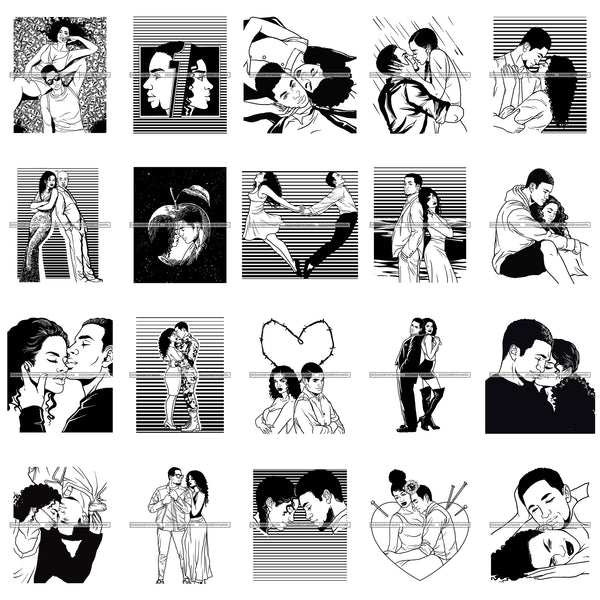 Bundle 20 Sexy Lovely Couple Relationship Soulmates Goals Love Trust Loyalty SVG JPG PNG Vector Clipart Cricut Silhouette Cut Cutting