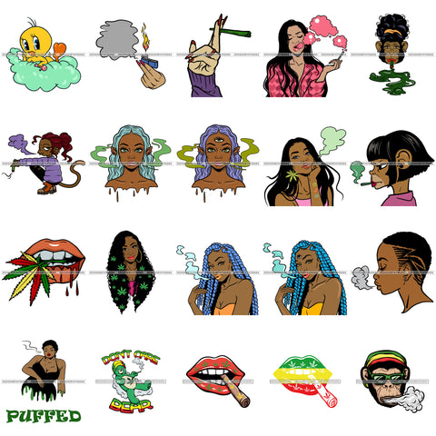 Bundle 20 420 Cannabis Hashish Weed Leaf Grass Marijuana Dispensary Mary Jane Hemp Pot Joint Blunt Stoned High Life SVG Cutting Files