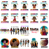 Bundle 20 Calendar Girls Sista Dope Strong Woman Brown Sugar African American Lady Swag Nubian Melanin SVG Cutting Files