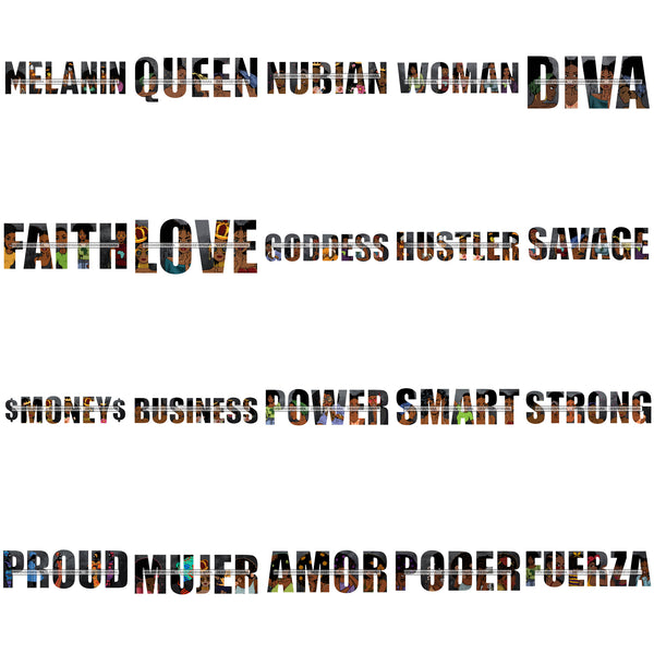 Bundle 20  Melanin Queen Words Quotes Phrases Business Logo SVG JPG PNG Vector Designs Clipart For Cricut Silhouette Cut Cutting and More!
