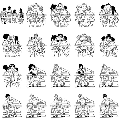 Bundle 20 Melanin Mommy Happy Mother's Day Child Love Boy Girl Queen Princess SVG JPG PNG Vector Clipart Cricut Silhouette Cut Cutting