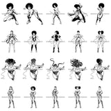 Bundle 20 Super Woman Superhero Power Strong Brave Black Woman SVG PNG JPG Cutting Files For Silhouette Cricut Cut Cutting