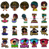 Bundle 20 Afro Woman Unapologetically Dope Black Queen Quotes Nubian Melanin SVG Cutting Files For Silhouette Cricut and More
