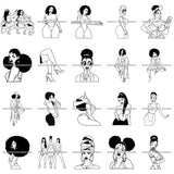 Bundle 20 Queen Crown Melanin Nubian Goddess Friends Sex Love Erotic Designs For T-Shirt and Other Products SVG PNG JPG Cutting Files For Silhouette Cricut and More!