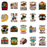 Bundle 20 Vintage Old School Funny Quotes I'm Not Old I'm Classy SVG PNG JPG Cutting Files For Silhouette Cricut Cut Cutting