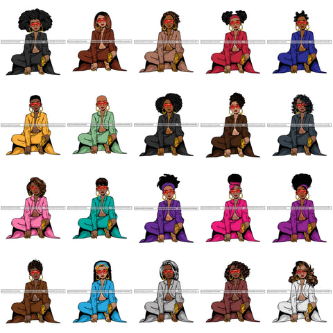 Bundle 20 Afro Lola Gangster Goddess Hustle Woman Caring Gun .SVG Cutting Files For Silhouette and Cricut and More!