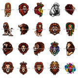 Bundle 20 Lion King Animal Wild Power Growling Furious SVG JPG PNG Vector Clipart Cricut Silhouette Cut Cutting