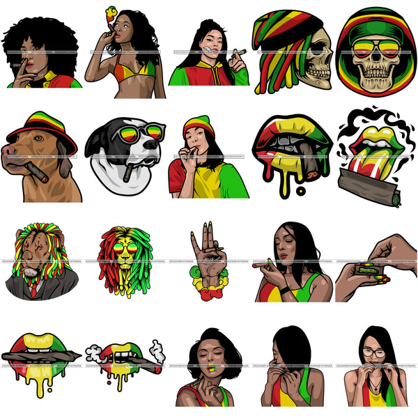 Bundle 20 420 Cannabis Hashish Weed Leaf Grass Marijuana Dispensary Mary Jane Hemp Pot Joint Blunt Stoned High Life SVG Cutting Files