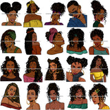Bundle 20 Afro Girl Bamboo Earrings Hustle Diva Gold Jewelry Hair Accessories Black Woman Goddess SVG Files For Cutting and More!