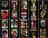 Bundle 20 Sista Melanin Nubian No More Stolen Sister Quotes Designs Dope Swag Black Girl Magic SVG Cutting Files For Cricut Silhouette and More