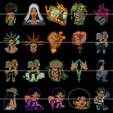 Bundle 20 Hands Praying Cross Dripping Melanin Woman Woman Praying Black Statue Liberty Ebony SVG PNG JPG Cut Files For Silhouette Cricut and More!