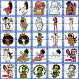 Bundle 25 Melanin Woman Queen Cannabis Frog Smoking Blunt Hustler Couple Workout Grind Mix Bundle SVG PNG JPG Cut Files For Silhouette Cricut and More!