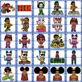 Bundle 25 Flex Hustle Grind Melanin Woman Afro Puff Cute Girl Money Bag Cat SVG PNG JPG Cut Files For Silhouette Cricut and More!