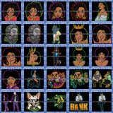 Bundle 25 Melanin Woman Locs Dreads Hairstyle Afro Girl Biker Woman Couple Gangster Hustler Man Mix Bundle SVG PNG JPG Cut Files For Silhouette Cricut and More!